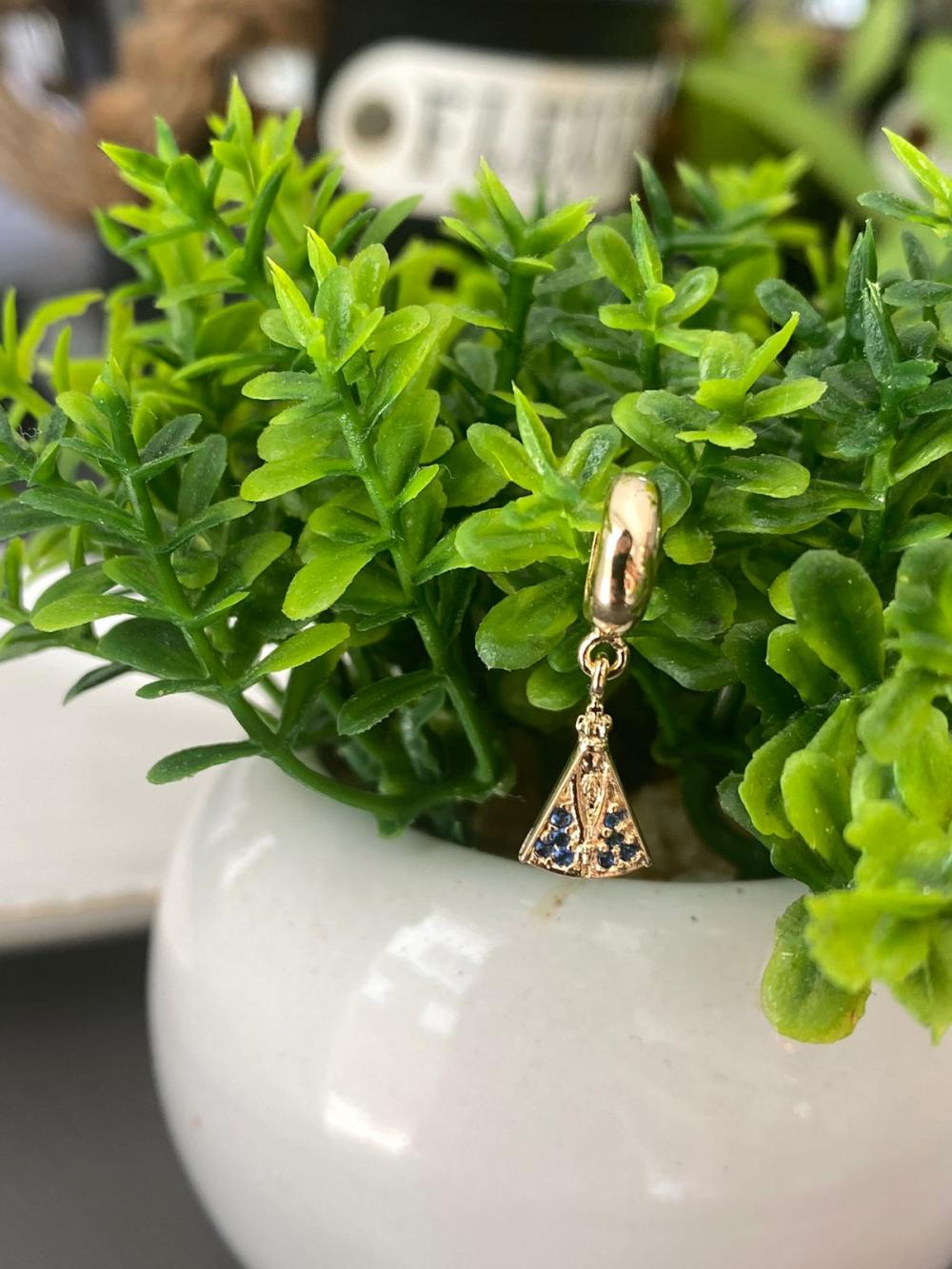 Pingente Nossa Senhora Cravejada para Pulseira Réplica Pandora