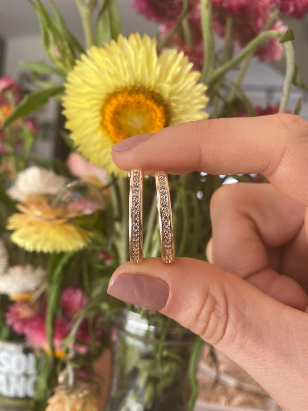 Brinco Argola Click Cravejada Grande