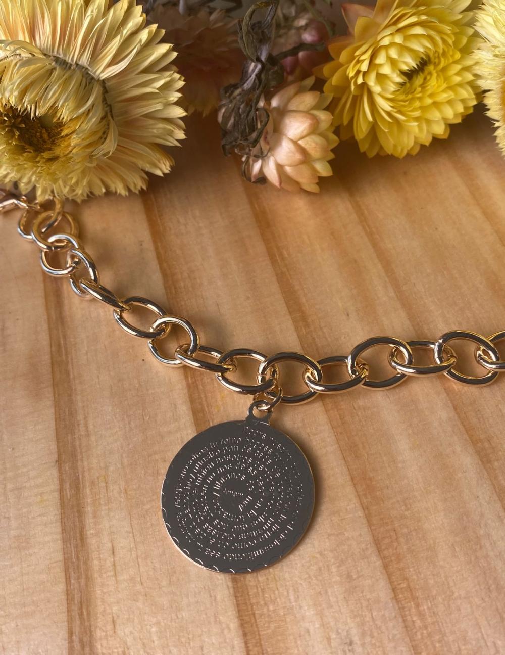 Pulseira Elos Com Medalhão Amém