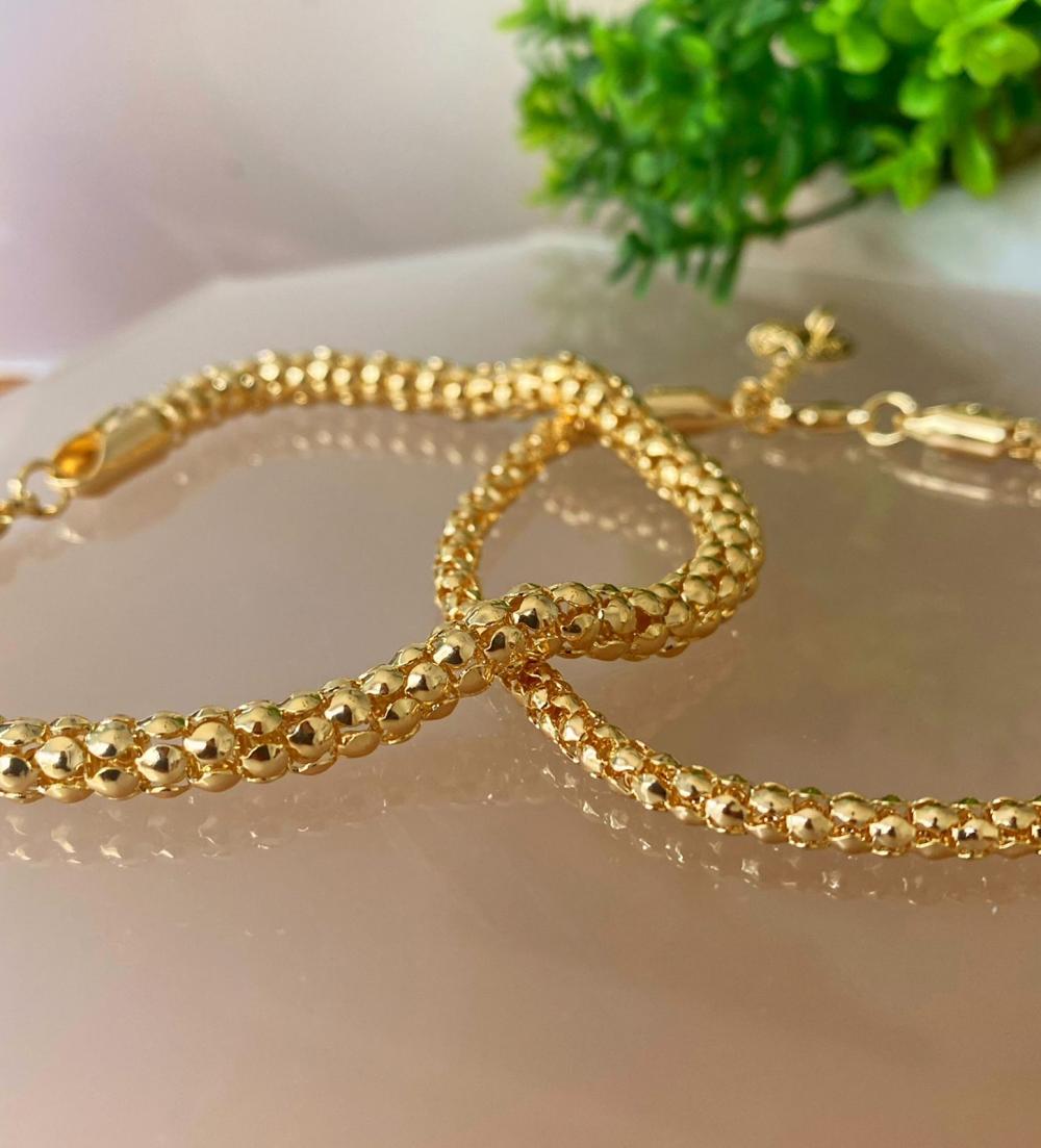 Pulseira Cordão Oco Fino
