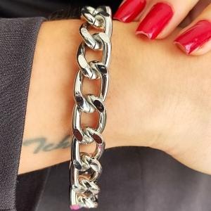 Pulseira corrente grossa prata