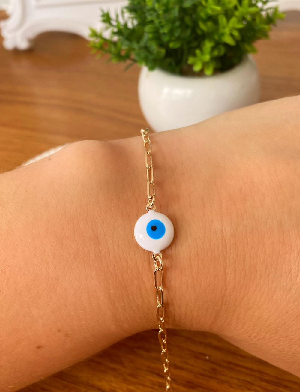 Pulseira Olho Grego Azul Redondo