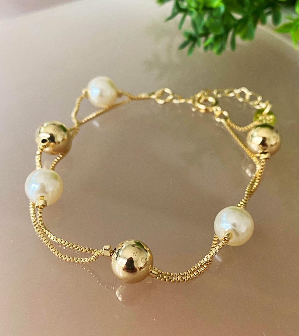 Pulseira Perola Dupla