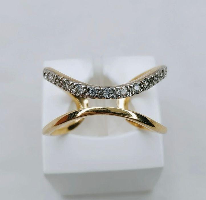 Anel regulavel 1 fileira lisa e 1 cravejada