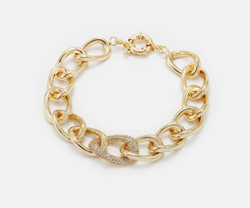 Pulseira luxo 1 elo cravejado