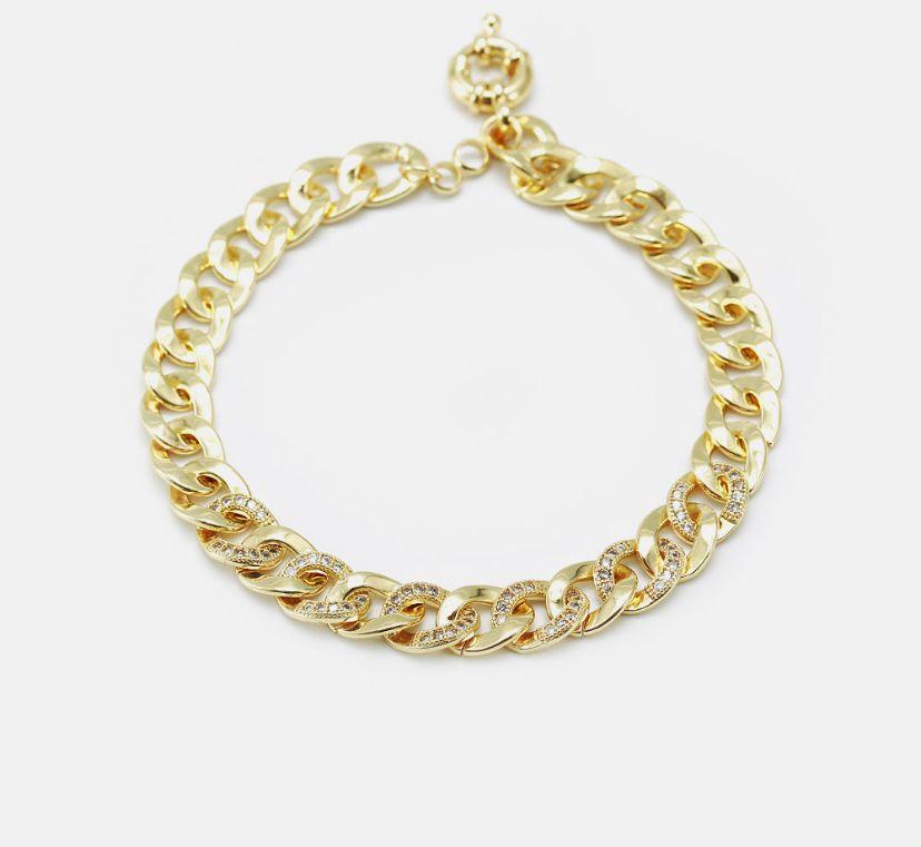 Pulseira Luxo com elos cravejados