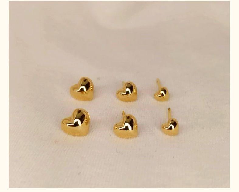 Trio liso de coração gordinho metal