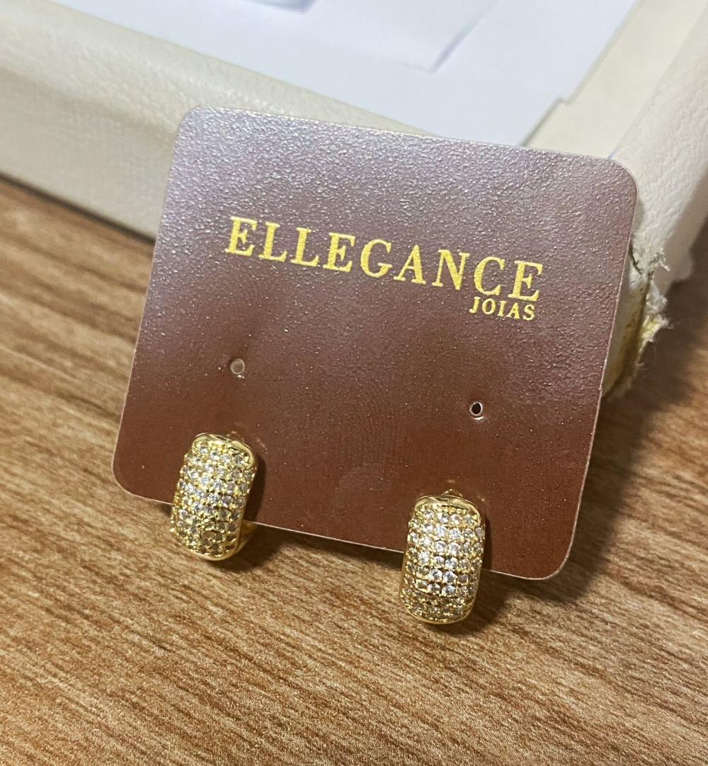 Argola de click pave 6 fileiras de zirconias