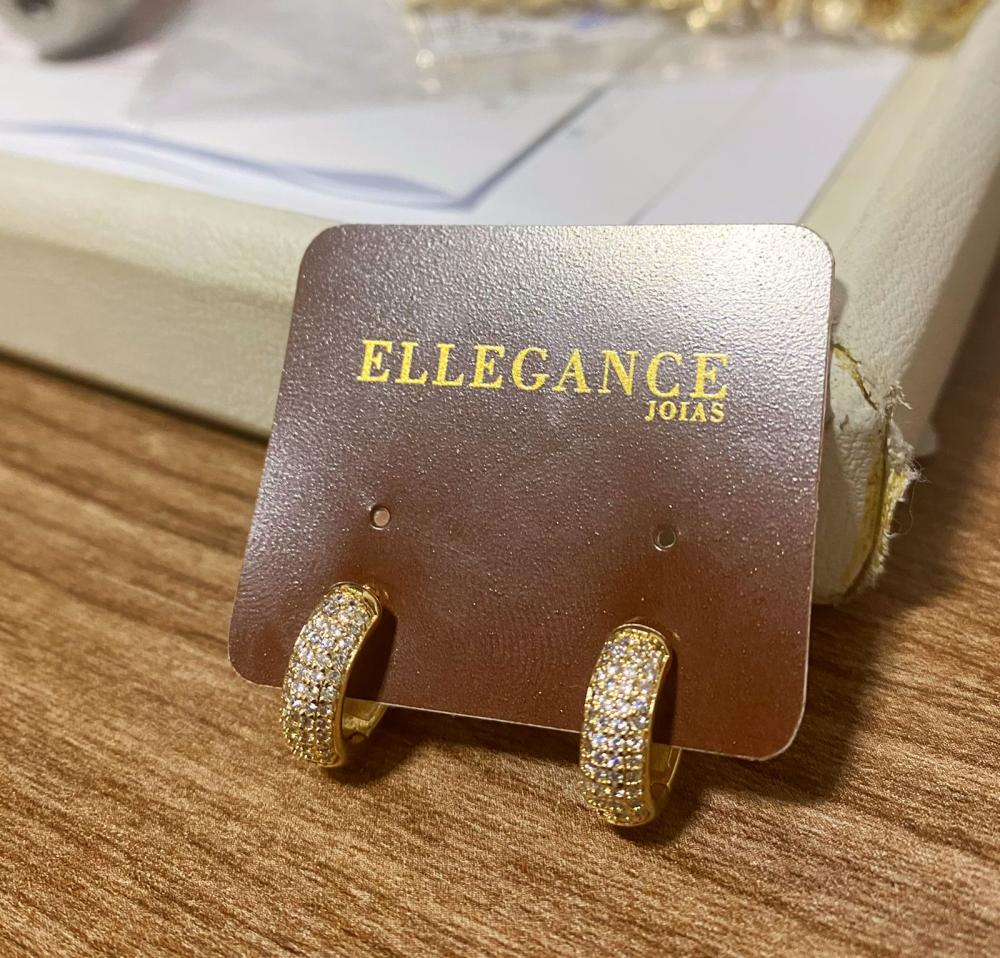 Argola pave 4 fileiras de zirconia media