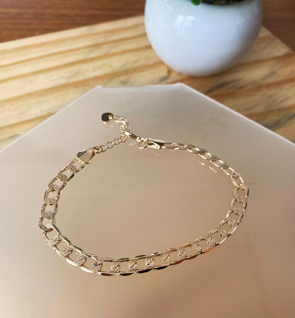 Pulseira elo grumet com friso
