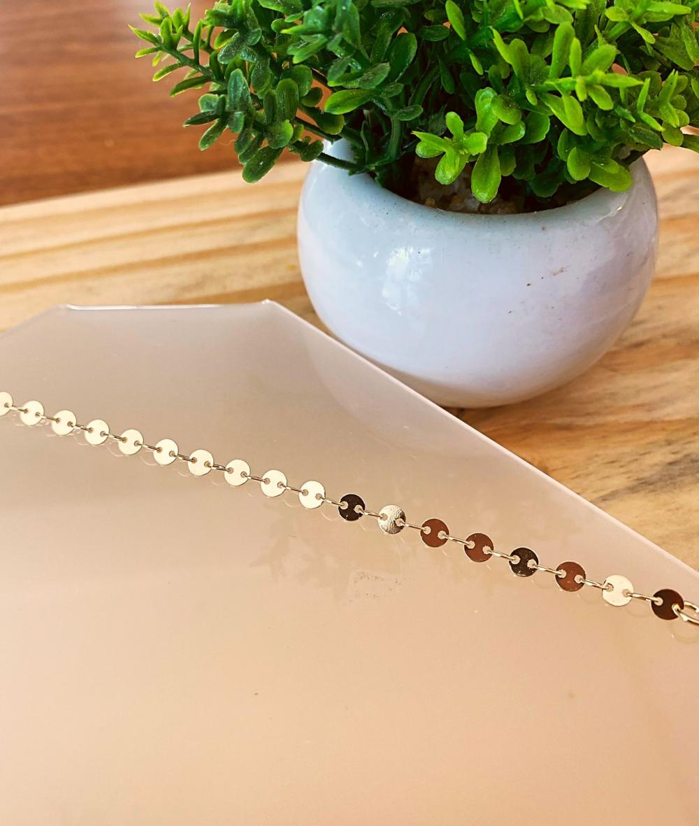 Pulseira malha discos mini metal