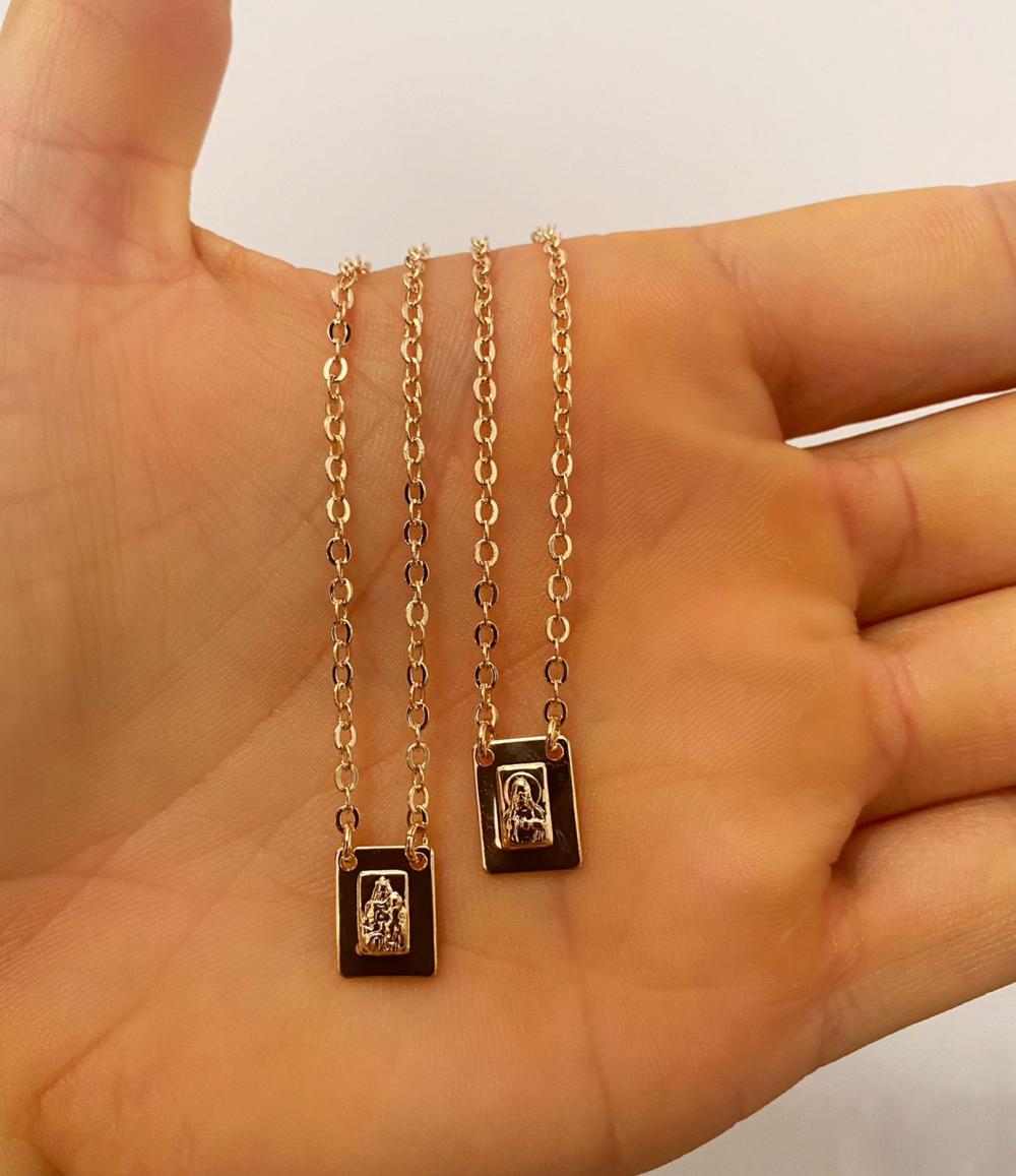 Escapulario chapa lisa com santo