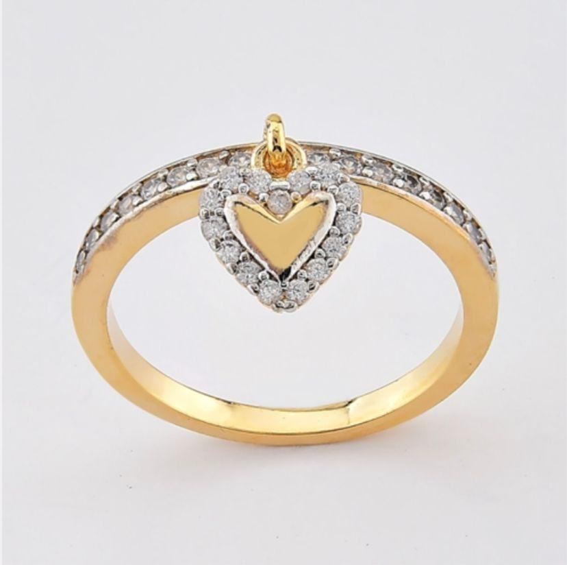 Anel coração pendurado