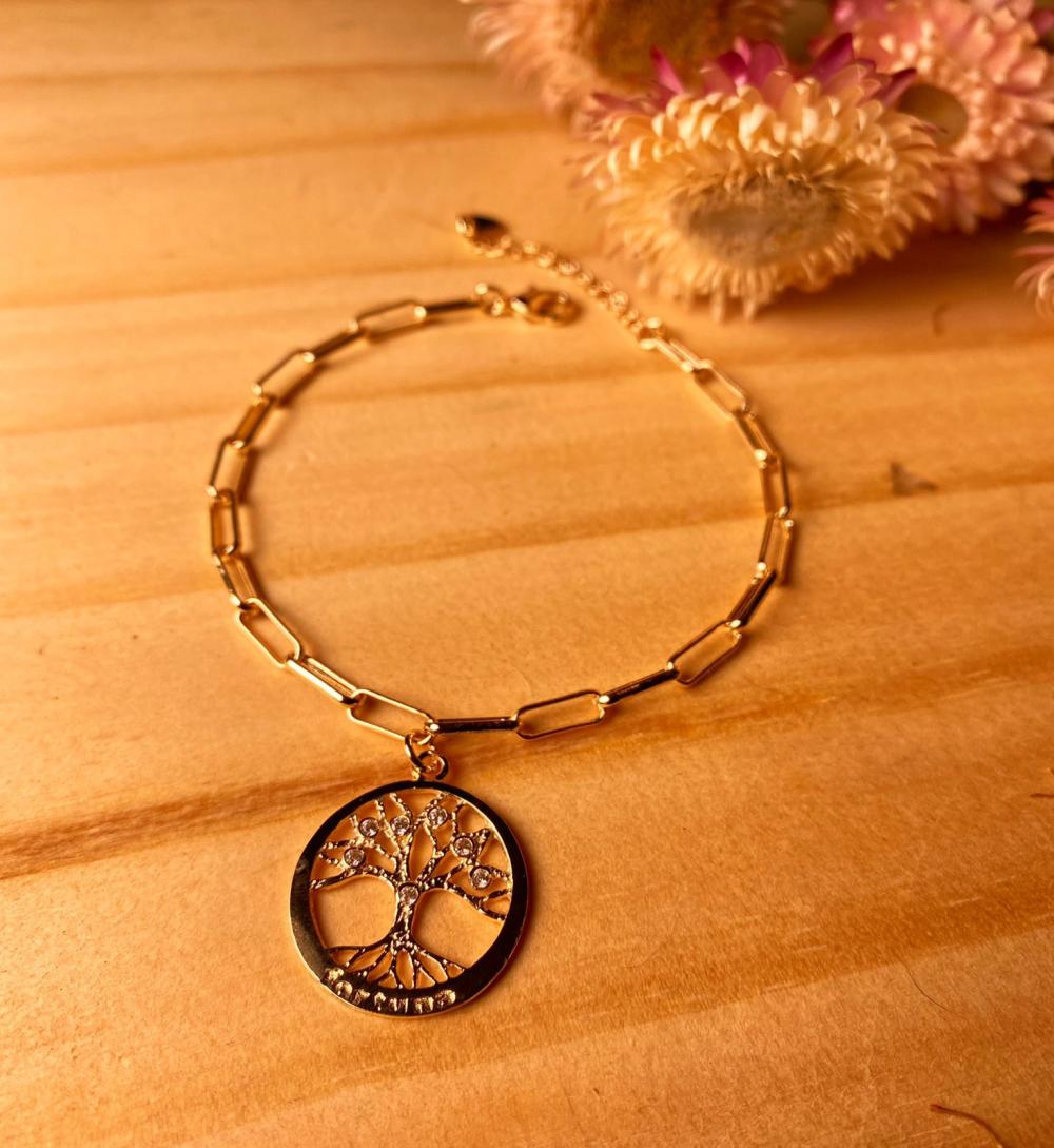 Pulseira arvore da fortuna com corrente cartier