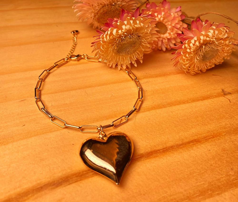 Pulseira cartier coração grande chapa