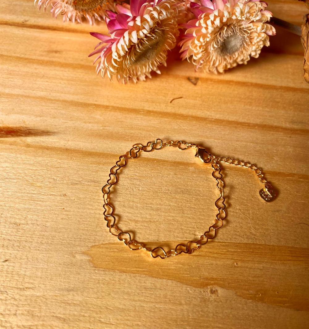 Pulseira infantil malha coração