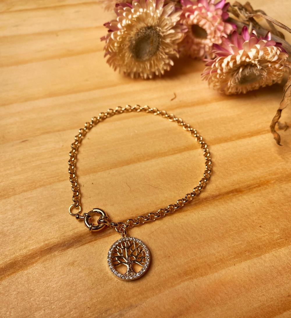 Pulseira portugues arvore da vida com fecho boia