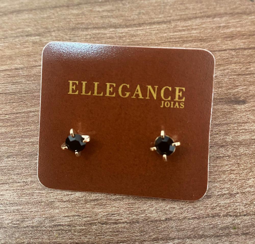 Brinco ponto de luz 4 garras preto