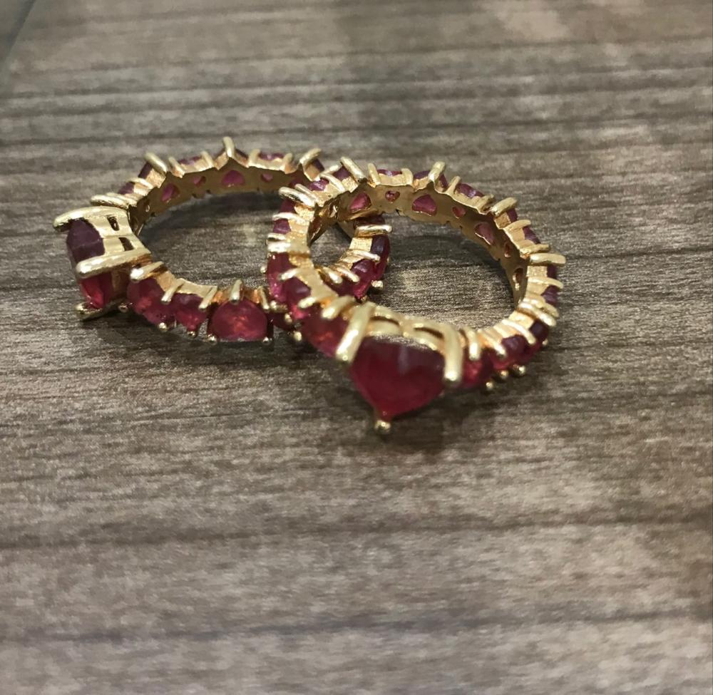 Aliança Cristal coraçao detalhes coraçao rosa