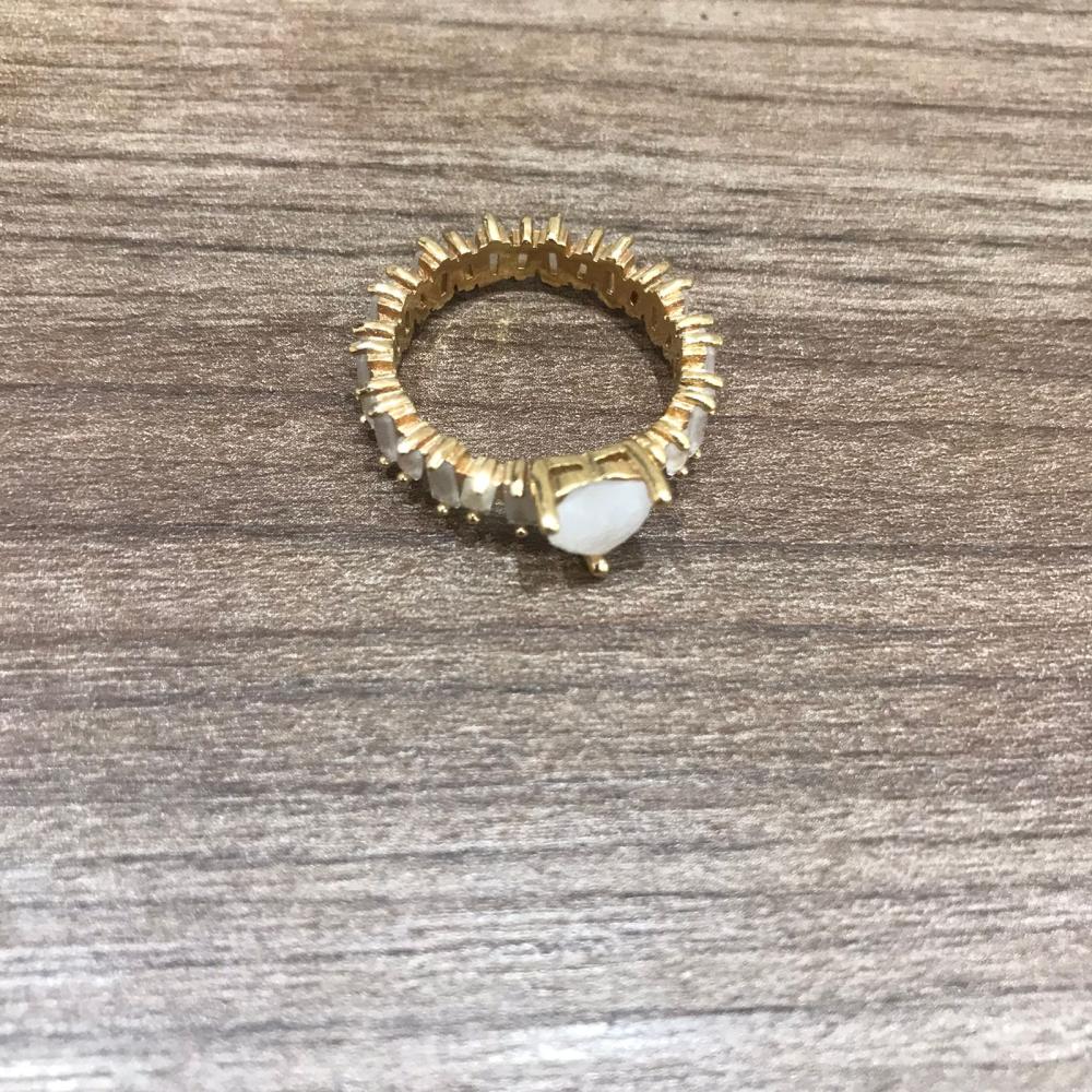 Aliança Cristal coraçao detalhes pedrinha branca