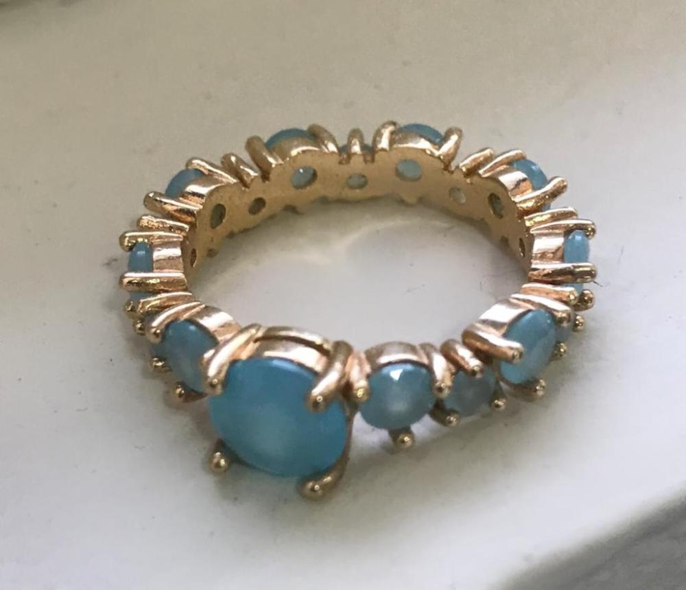 Aliança Cristal Redonda azul