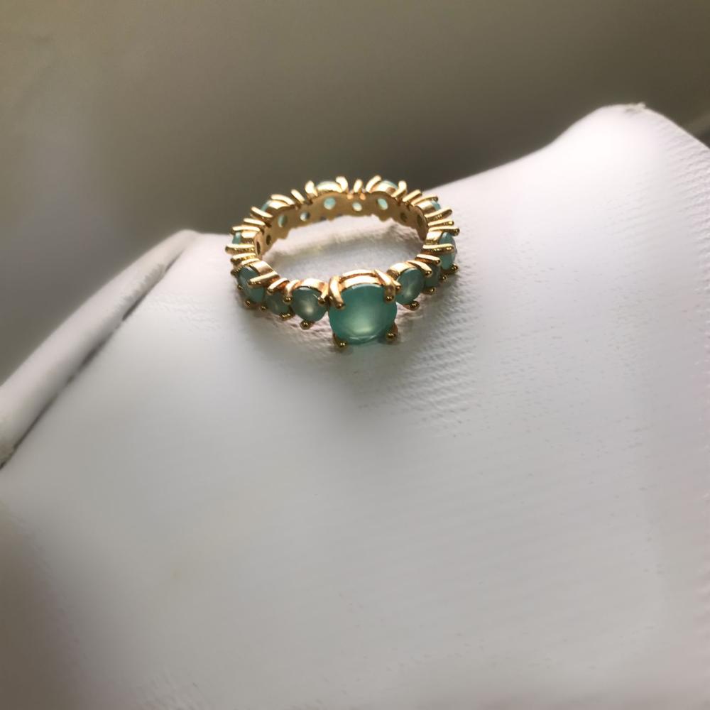 Aliança Cristal Redonda verde fraco