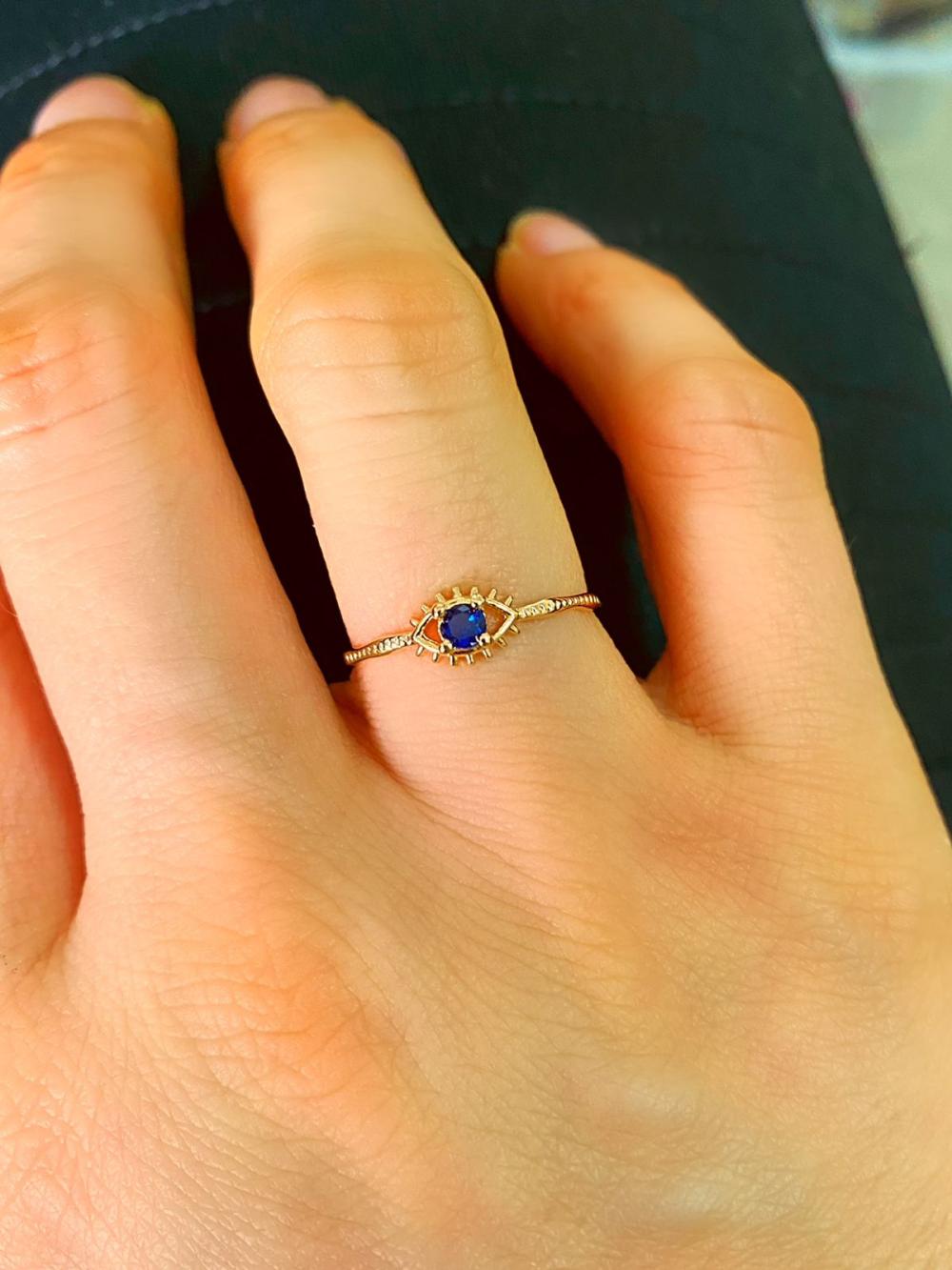 Anel olho cristal azul