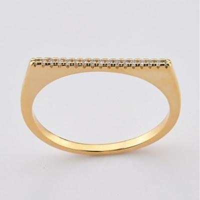 Anel frente reta 1 fileira quadrada