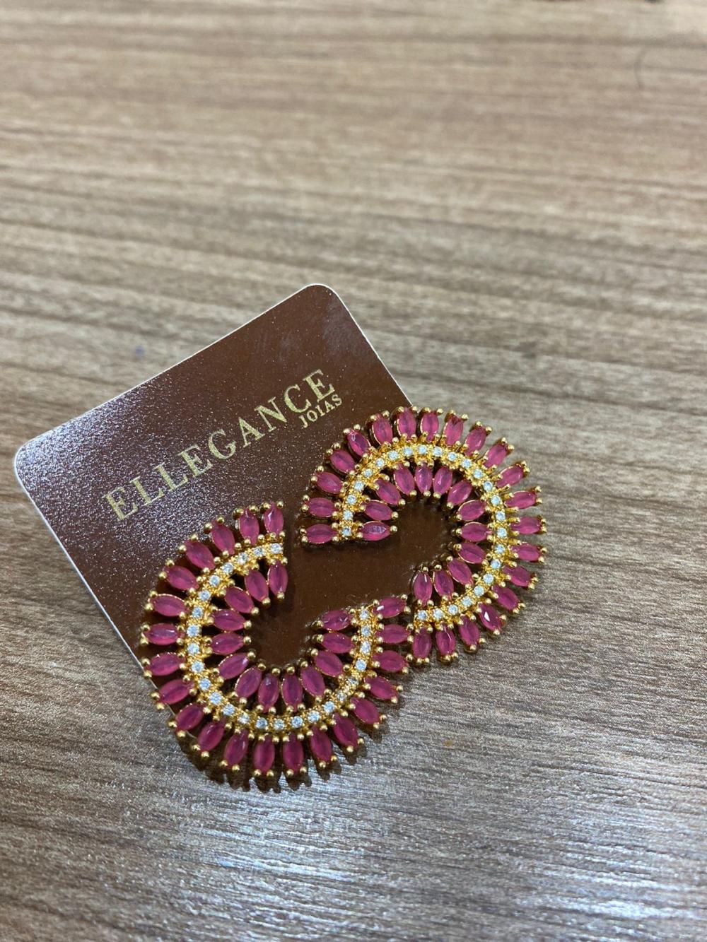 Brinco Cristalino rosa