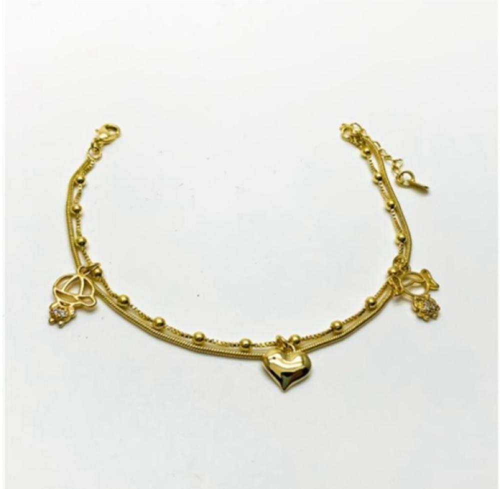 Pulseira dupla coraçao filhos