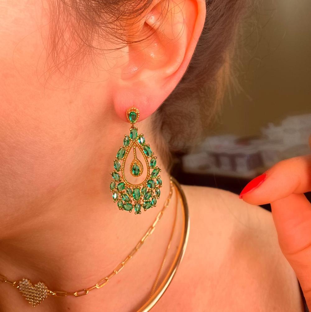 brinco longo  cristal