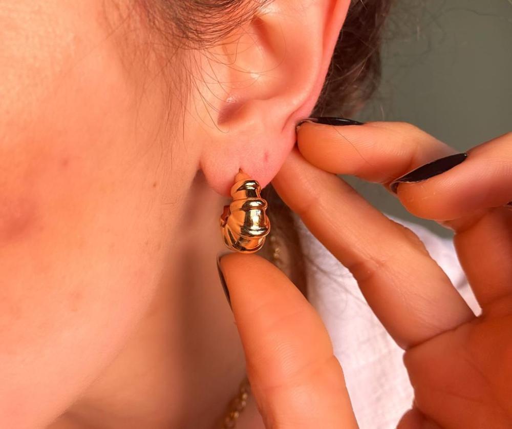 Brinco argola camarão