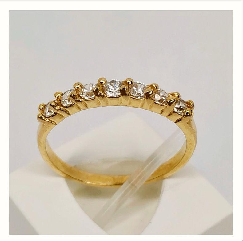 Anel 1 linha zirconias