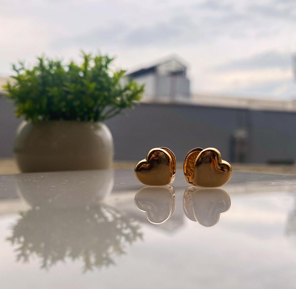 Argola coração liso