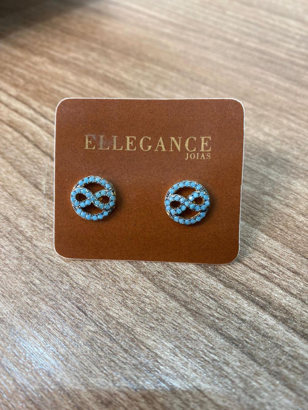 Brinco circulo com infinito azul