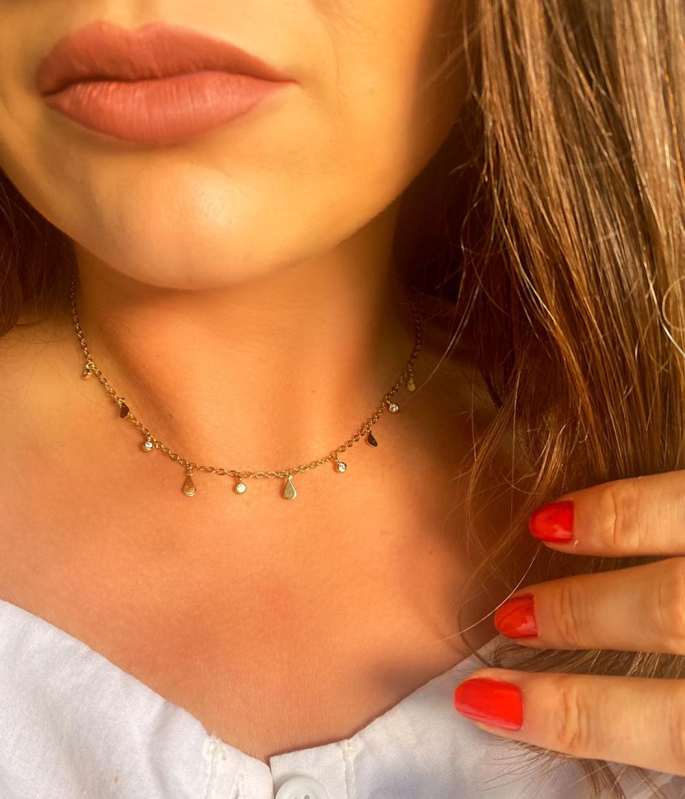 Colar gotinhas e ponto de luz