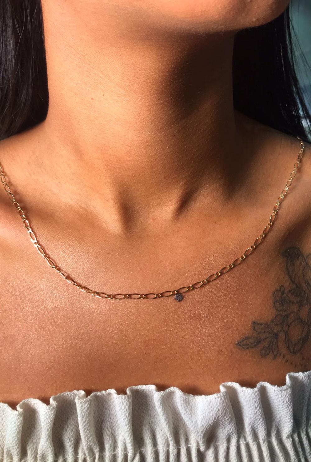 COLAR CORRENTE ELO OVAL FINO