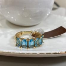 Anel cristal azul