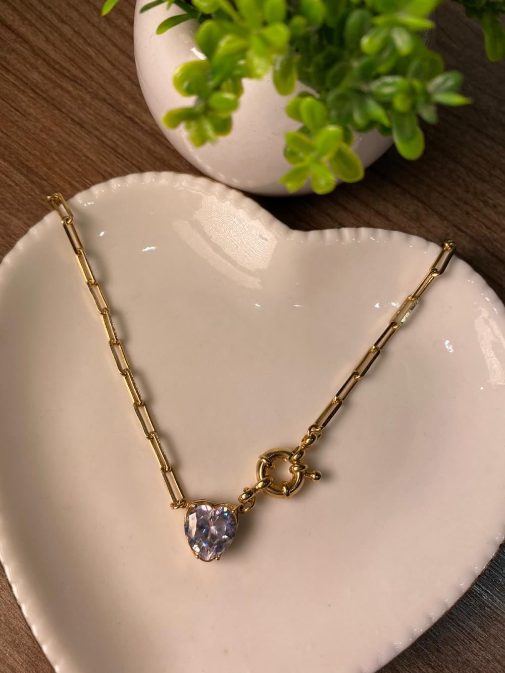 Colar cartier coração fecho boia