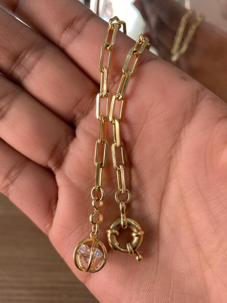 Pulseira cartier pingente cristal fecho boia