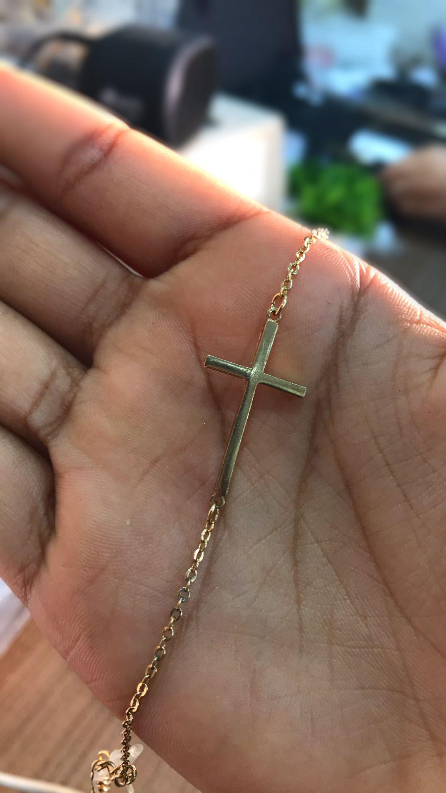 pulseira cruz pequena