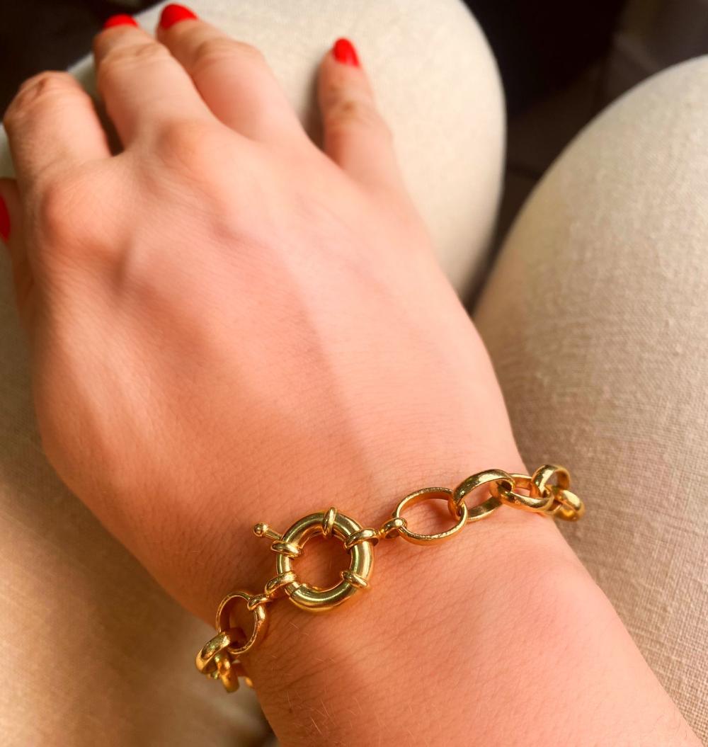 Pulseira elo português fecho boia