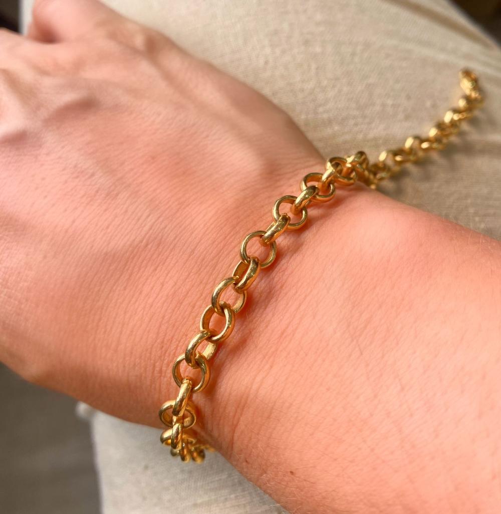 Pulseira elo portugues  fecho boia