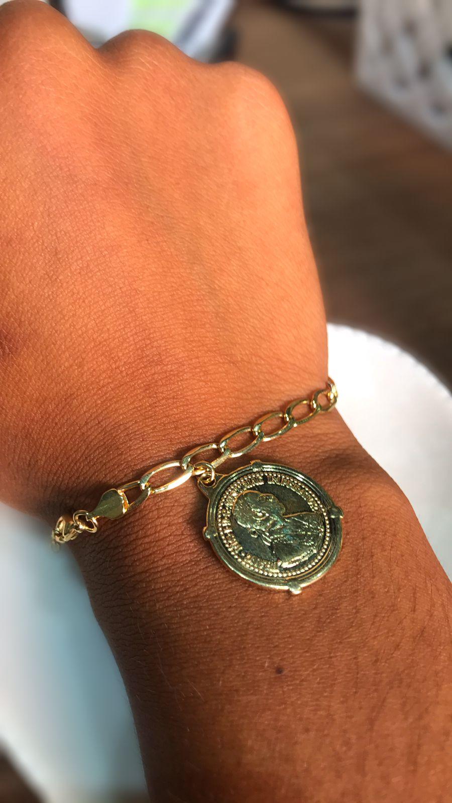 Pulseira pingente moeda