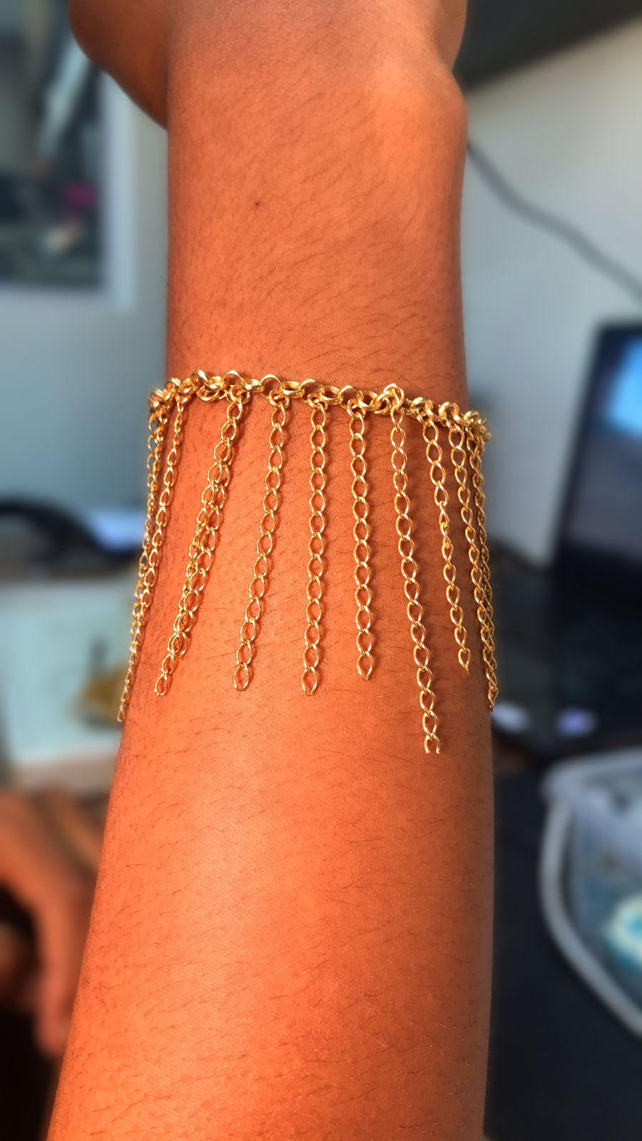Pulseiras elo portugues com correntes