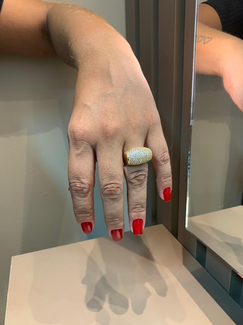 anel  pontinho de luz cravejado