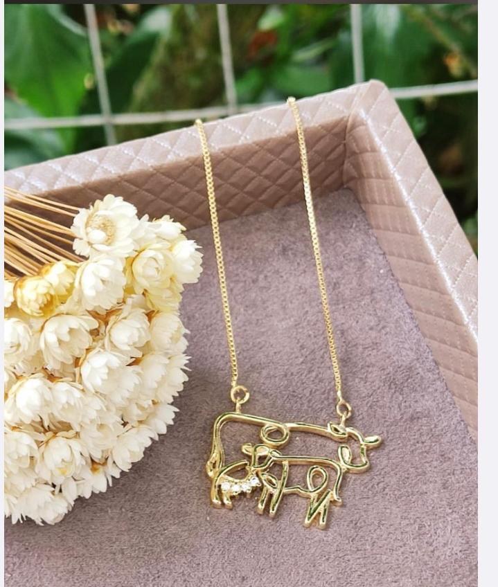 colar vaca com três ponto de luz