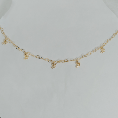 colar Choker  coraçoes com espirito santos