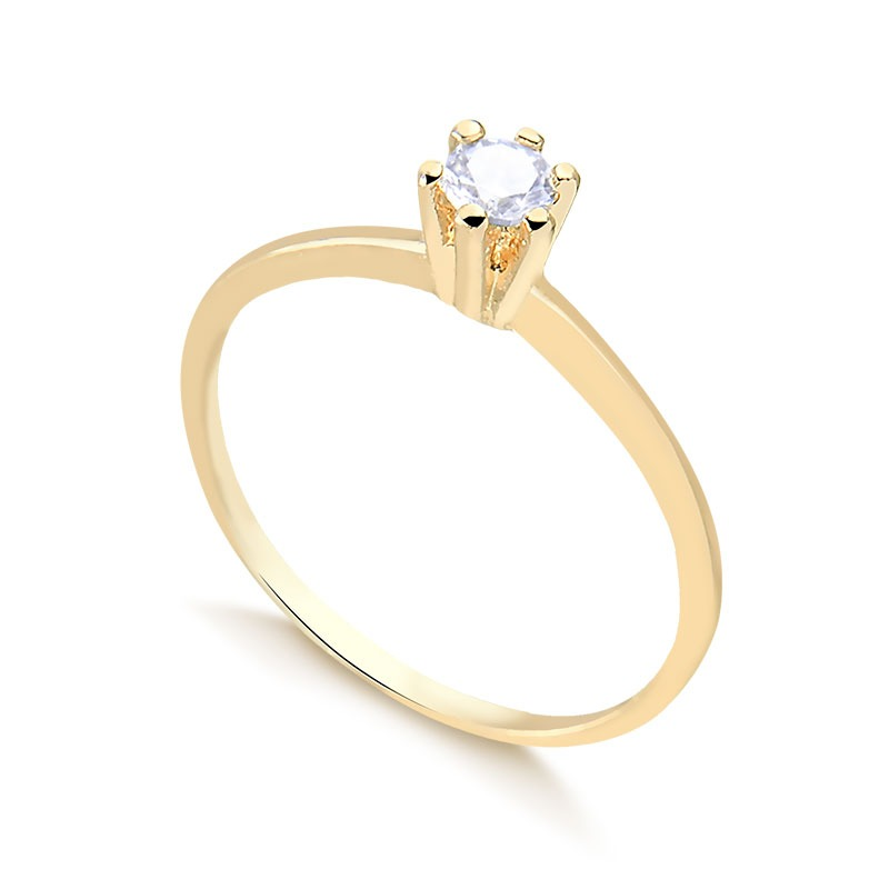 anel solitário com zircônia cristal