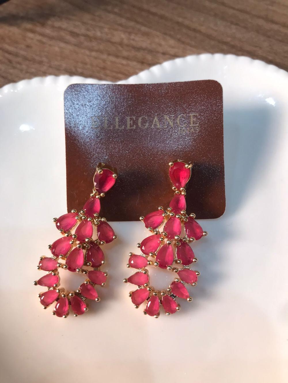 brinco gotas rosa